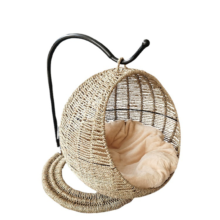 Modern Furniture Raised Hanging Rattan Cat Pet Beds for Dog and Cat