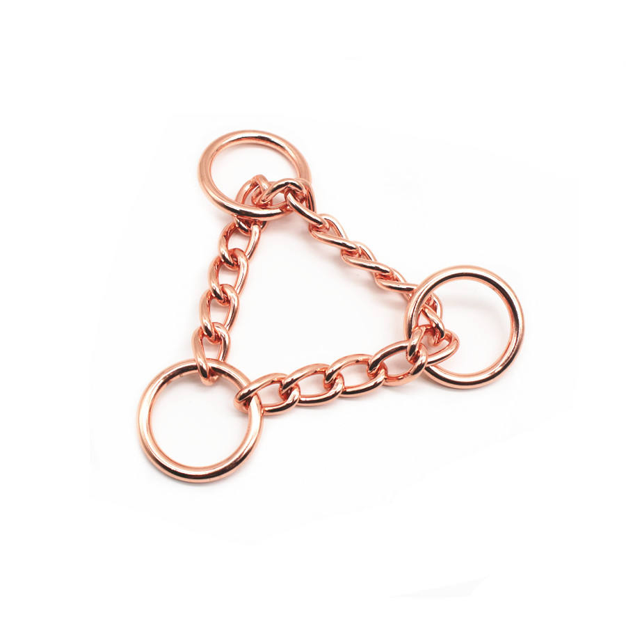 Yellow Gold/Silver /Rainbow /Gunmetal/Black/Rose Pet Collar Hardware Gold Stainless Steel Martingale Chain for Dog Collar L/M/S