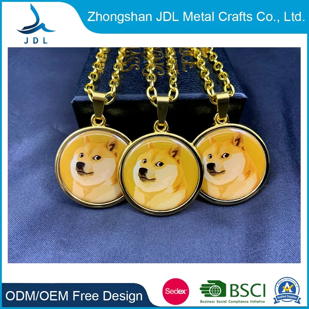 Manufacture Customized Amazon Hot Sell New Luxury Designer Louis French Pitbull Bulldog Accessory Key Chain Dogecoin Doge Coin Pendant