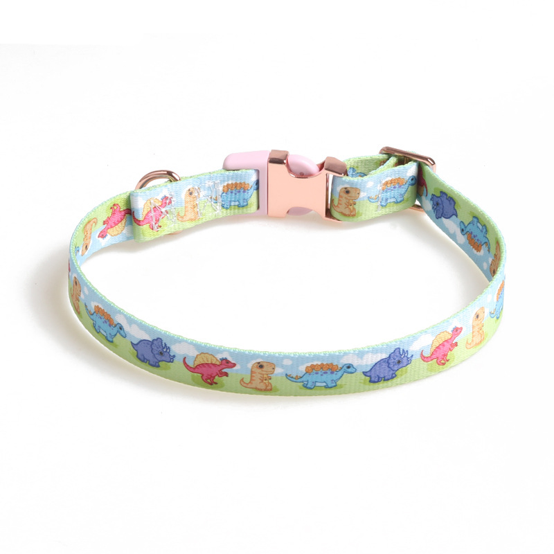 Pet Collar New Dog Collar Rose Gold Semi-Metal Design Thick Ribbon Dog Collar