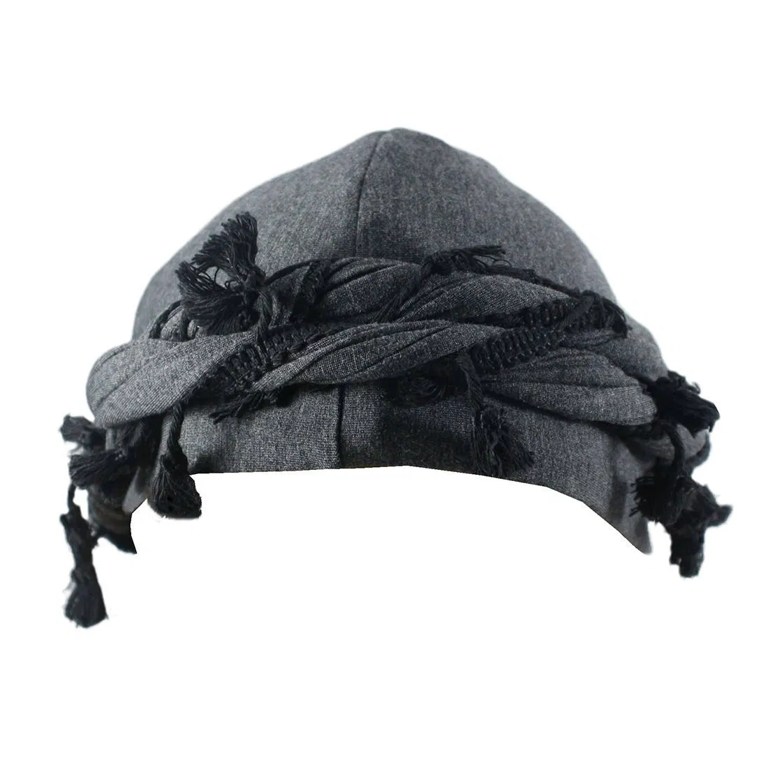 Street Style Hip Pop Mens Dreadlock Double Layered Satin Silk Lined Halo Turban Durag Skull Cap with Tassels