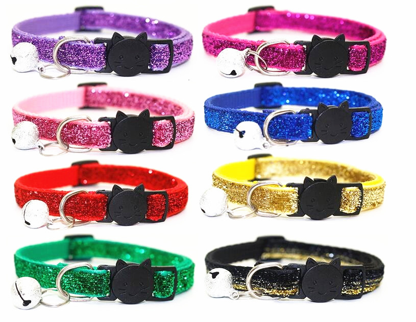 Hot Selling Adjustable Bling Nylon Pet Dog Collar, Small Dog Necklace