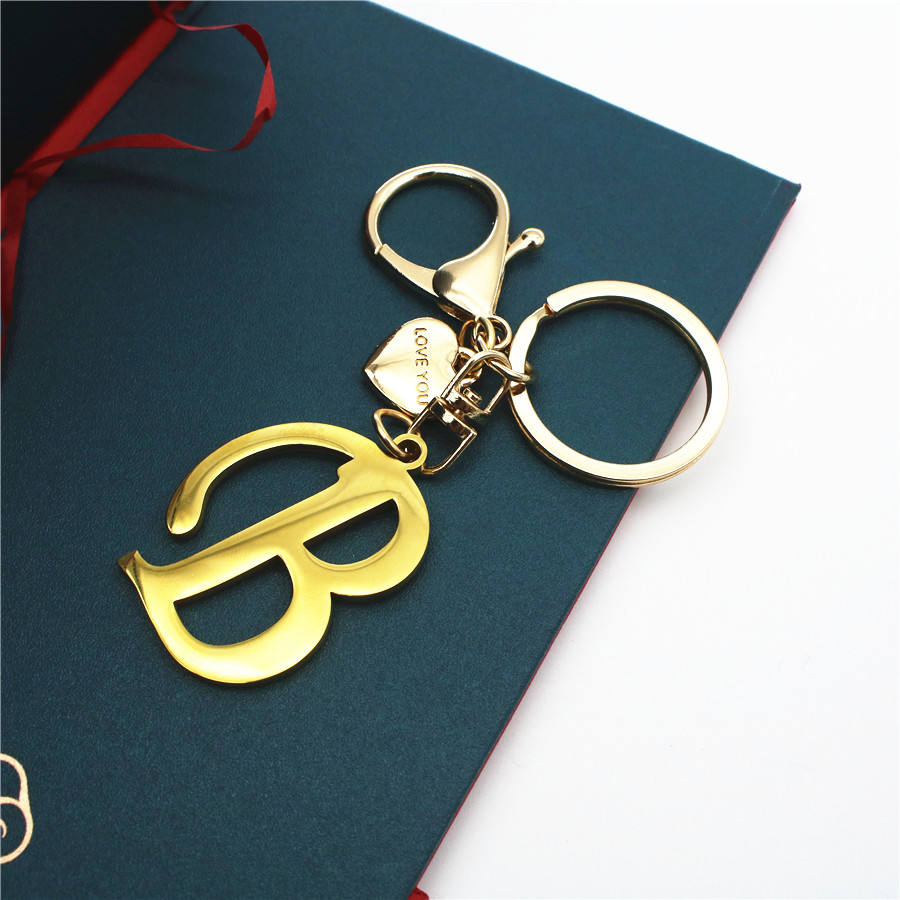 26 Capital English Letters Metal Key Chain Pendant