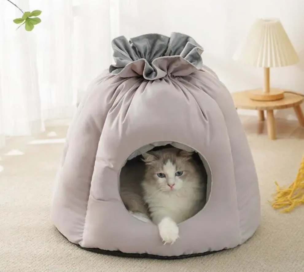 Cartoon Cat Calming Bed Winter Warm Pet Bed Pet Supplies