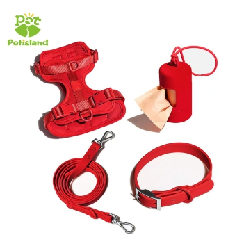 Petisalnd New Products Wholesale Pet Supply 4 In1 PVC Adjustable Dog Harness with Leash and Collar Set