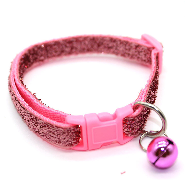 Luxury Glitter Shining Dog Cat Collar Soft Durable Nylon Strap Adjustable Cat Collar