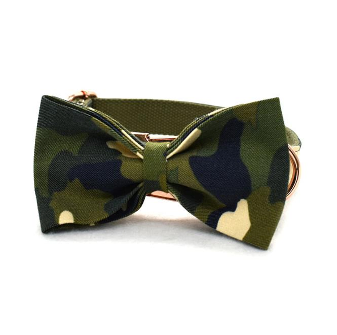 Adjustable Camouflage Luxury Print Bow Decoration Nylon Tactical Pet Dog Collars