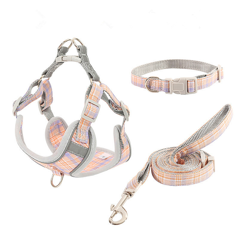 Wholesale Pet Dog Harness Vest and Leash Set-Adjustable Training Reflective Dog Harness