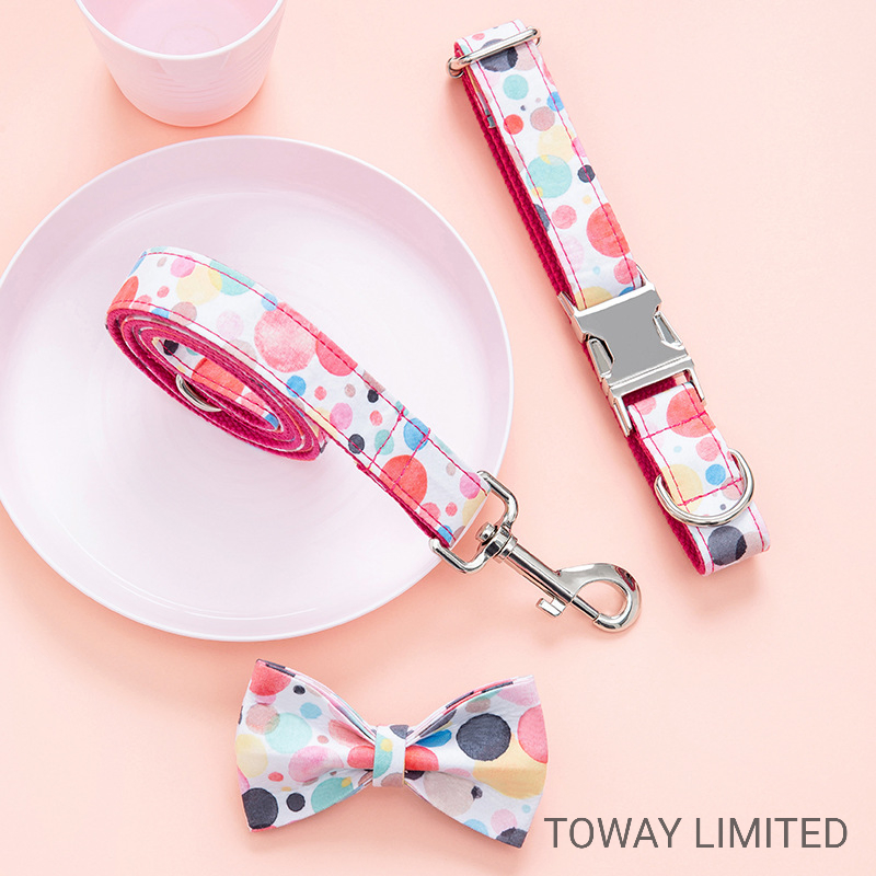 Design Pet Products Bowknot Dog Nylon Collars Pet Leash