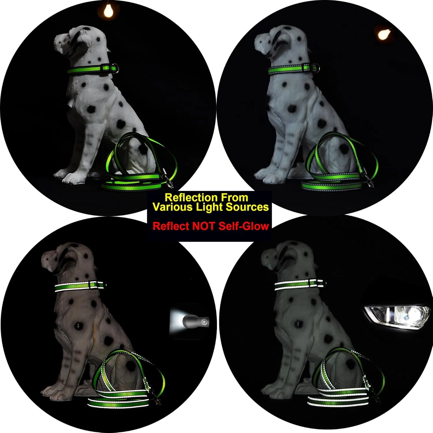 Custom Logo Reflective Polyester Pet Collars with D-Ring and Easy Buckle Release