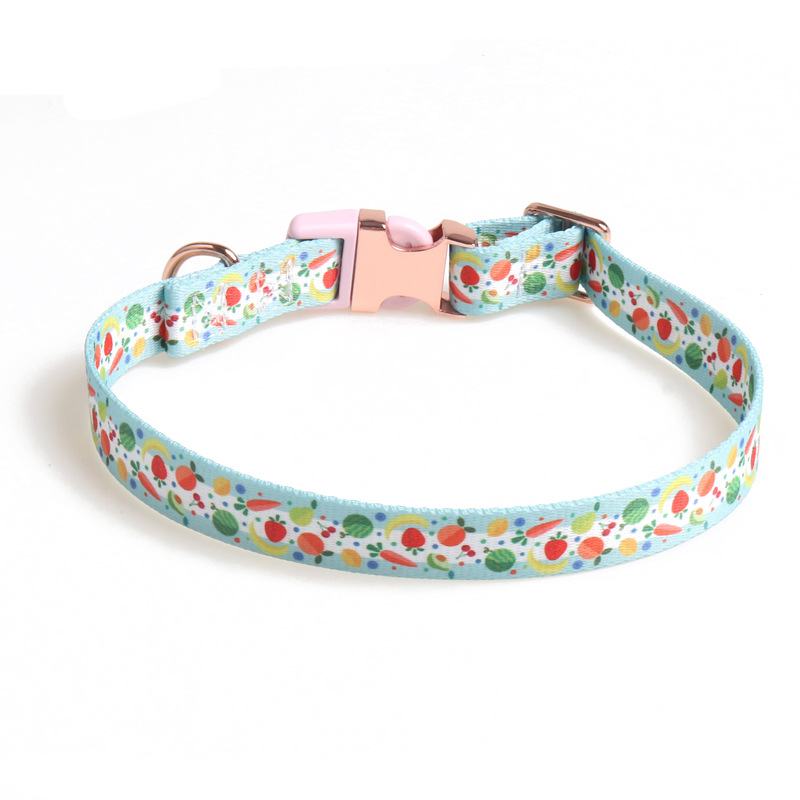 Pet Collar New Dog Collar Rose Gold Semi-Metal Design Thick Ribbon Dog Collar
