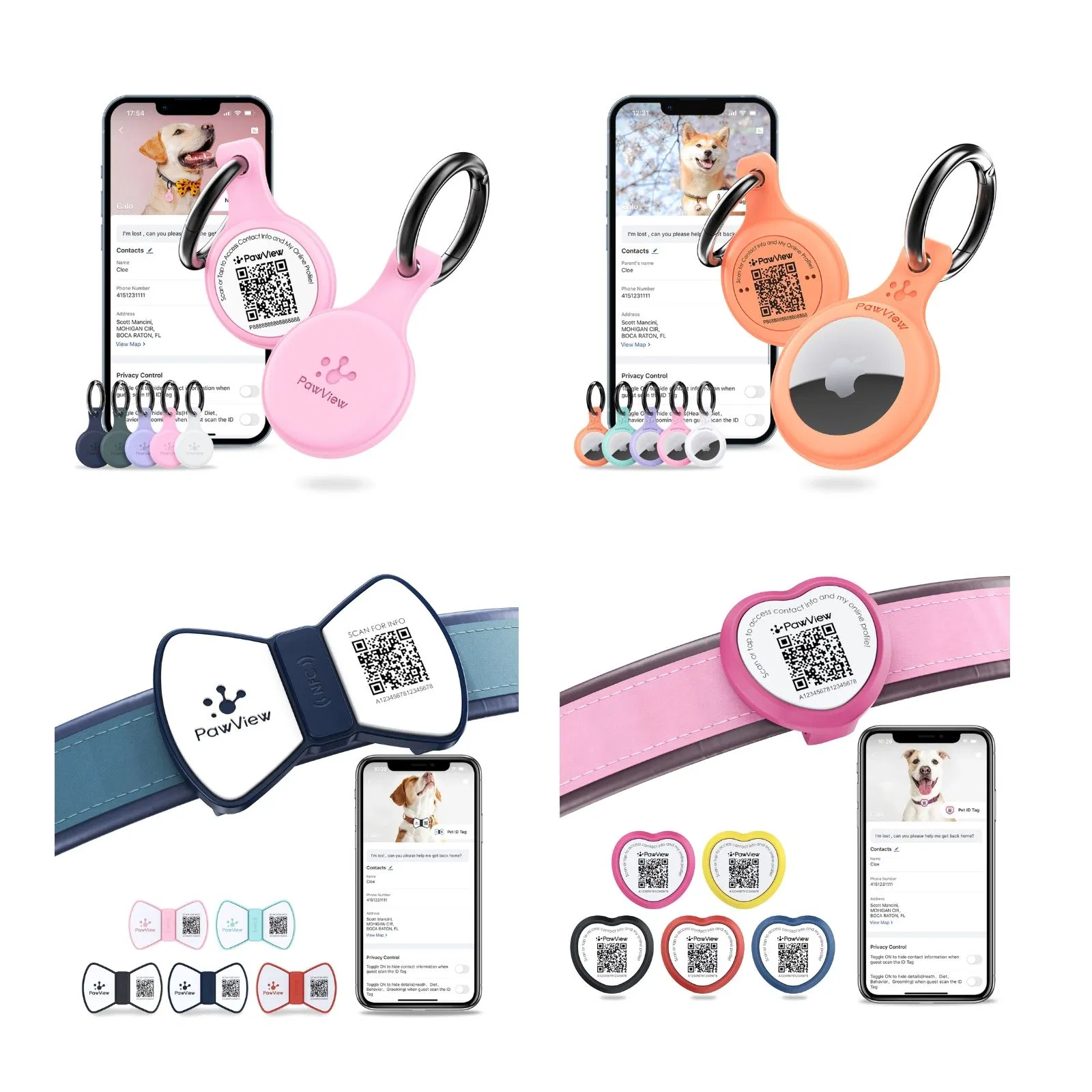 Unique Personalized Smart Qr Code Pet Tracker Collar for Dogs Pet Product