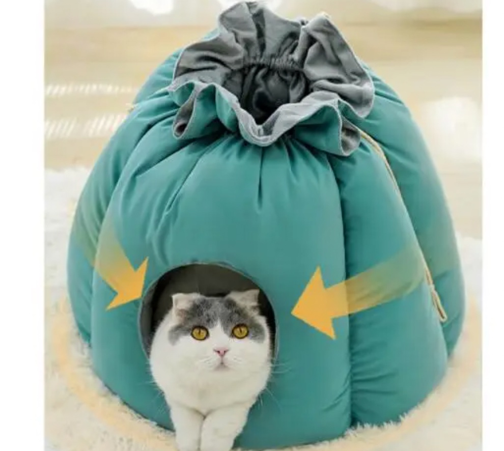 Cartoon Cat Calming Bed Winter Warm Pet Bed Pet Supplies