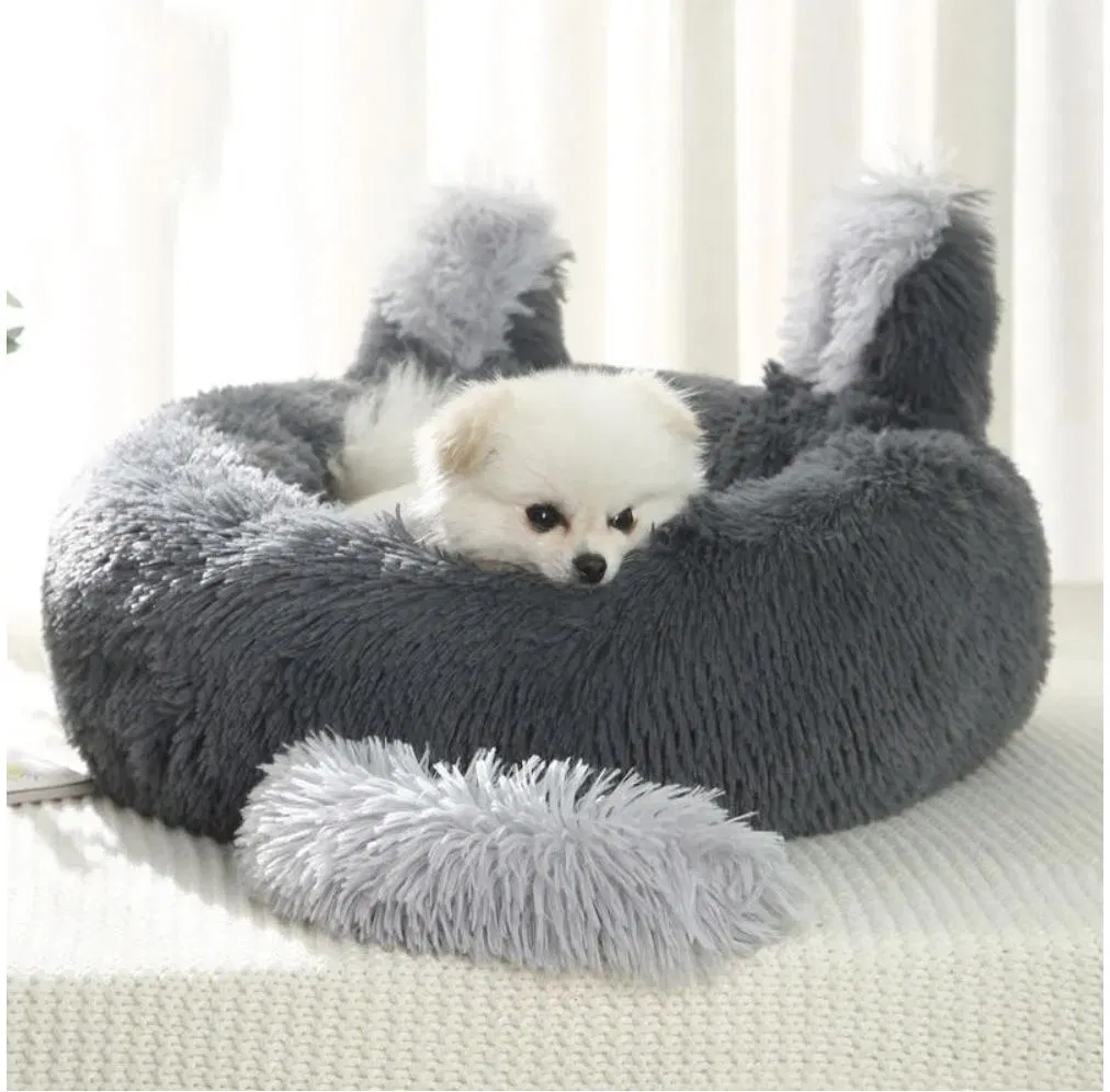 Pet Nest Soft Plush Donut Bed 1