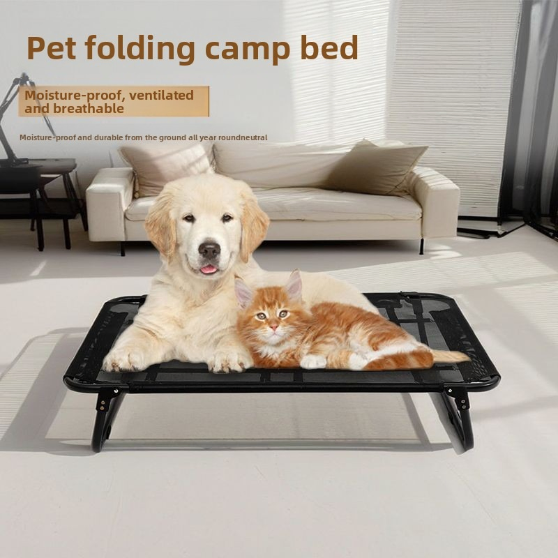 Folding Outdoor Waterproof Steel Frame Raised Travel Pet Cot Dog Bed
