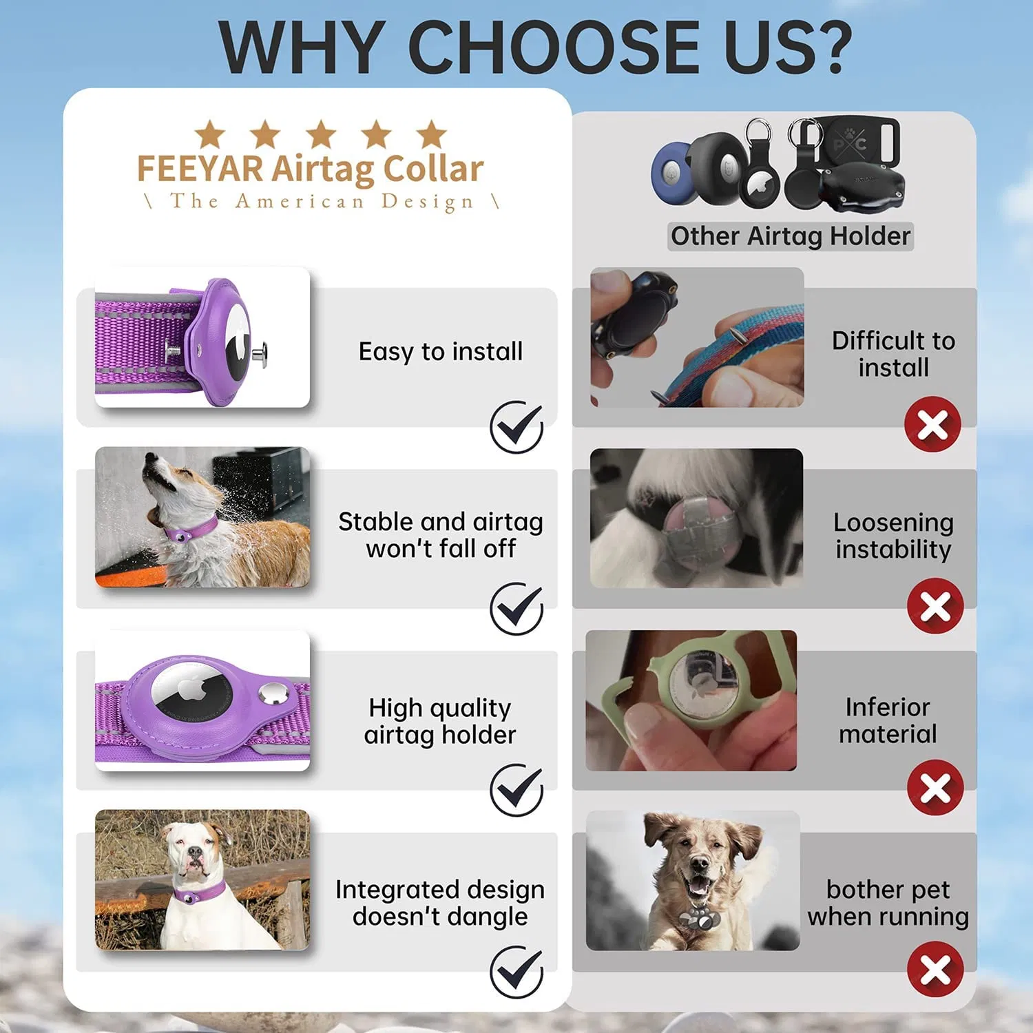 Highly Reflective Airtag Pet Collar with Small MOQ