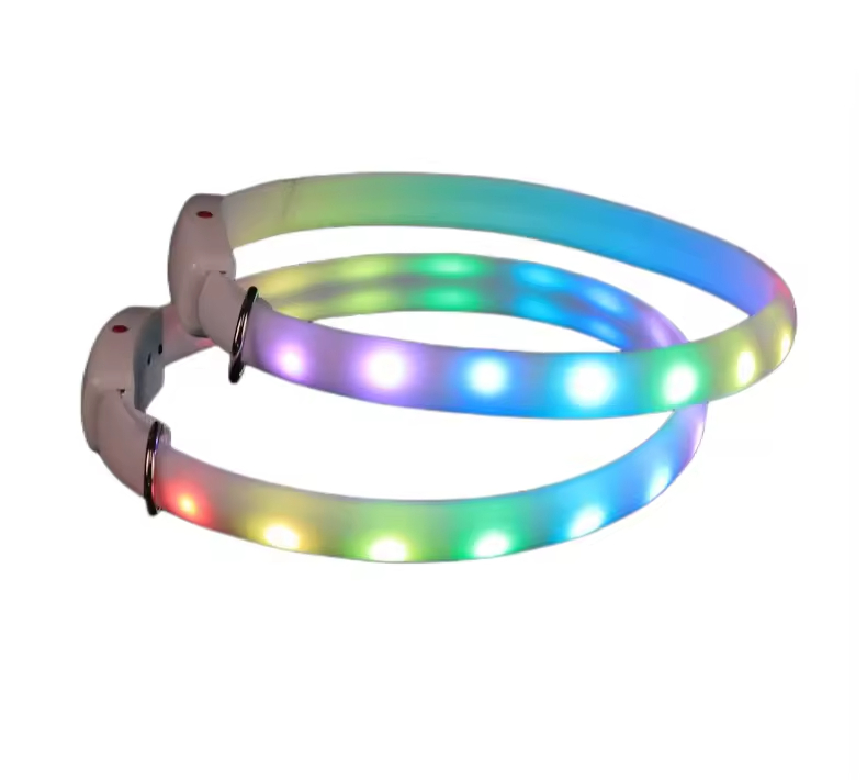 Customize 11 Colours Free Cut LED Light up Pet Safety Warning Collar