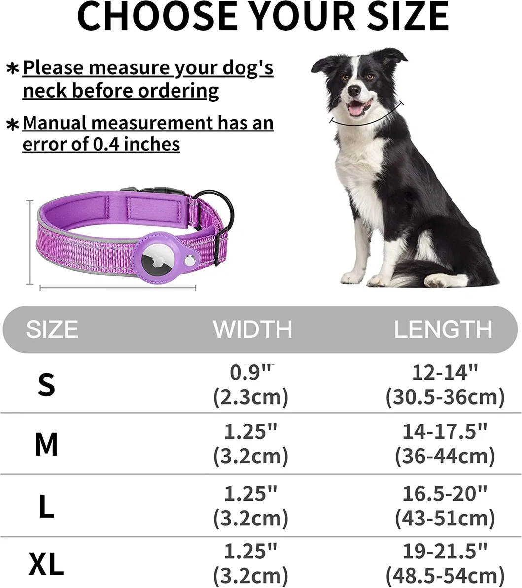 Reflective Airtag Pet Collar Detail 6