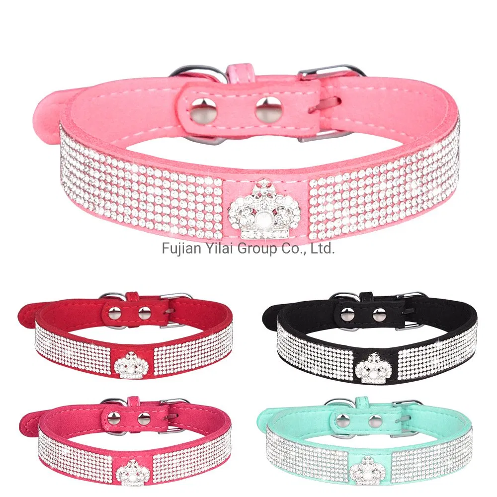 Bright Rhinestone Diamond Dog Collar Bling Jewels Bow Crown Pet Cat Collars Jeweled Pet Accessories Supplies