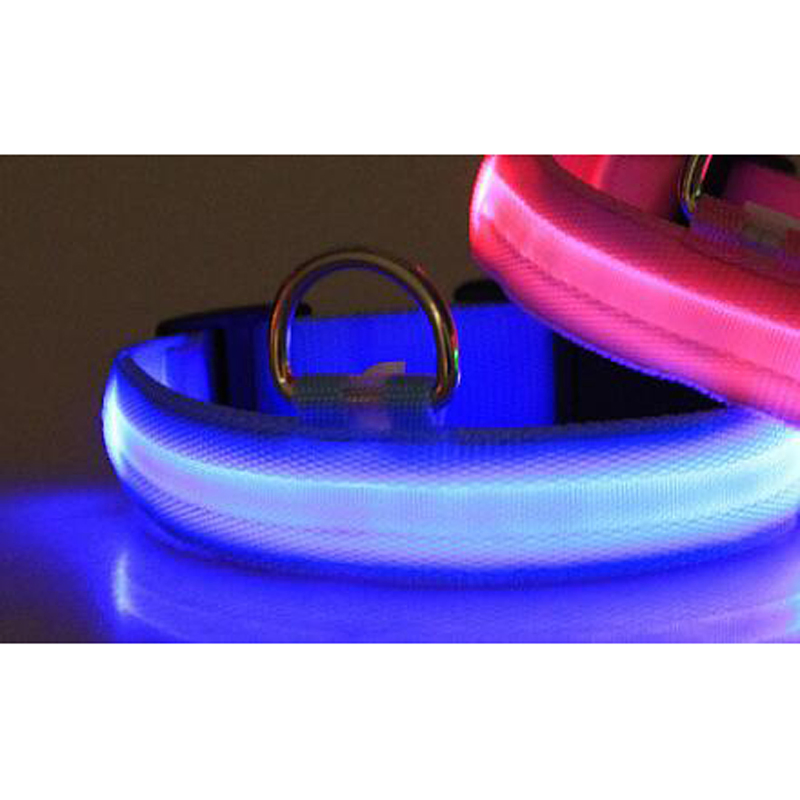 LED Dog Collar USB Rechargeable Luminous Glow in Dark Safety Pet Collar