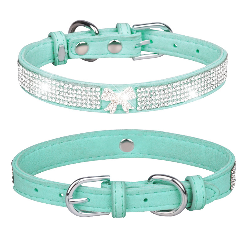 Rhinestone Dog Collar Bling Dog Collars for Small Medium Large Dogs Adjustable Stylish Sparkly Diamonds Studded Male and Female