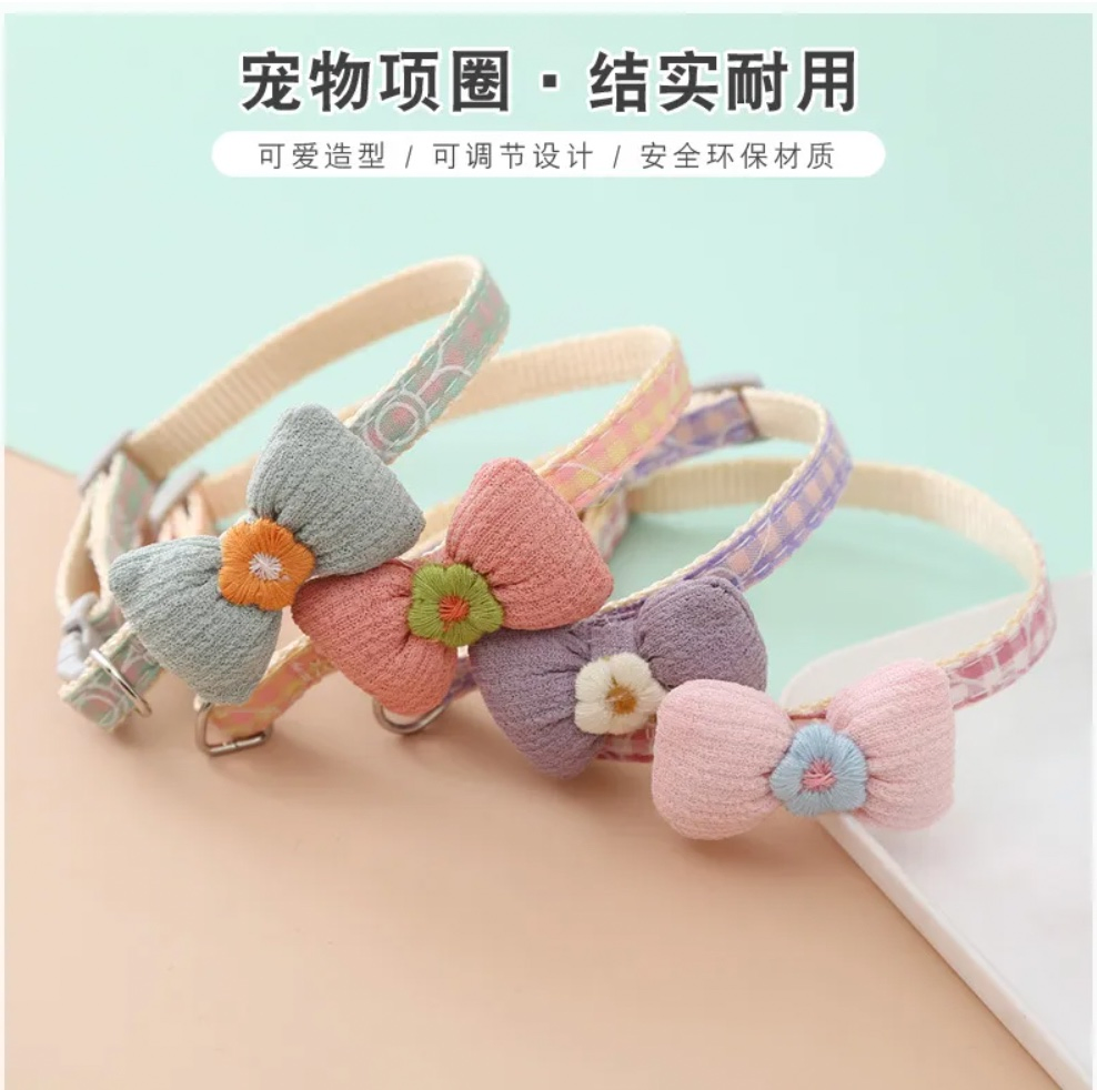 Lovely Looking New Design Cat Collar Cute Cartoon Flower Bow with Bell