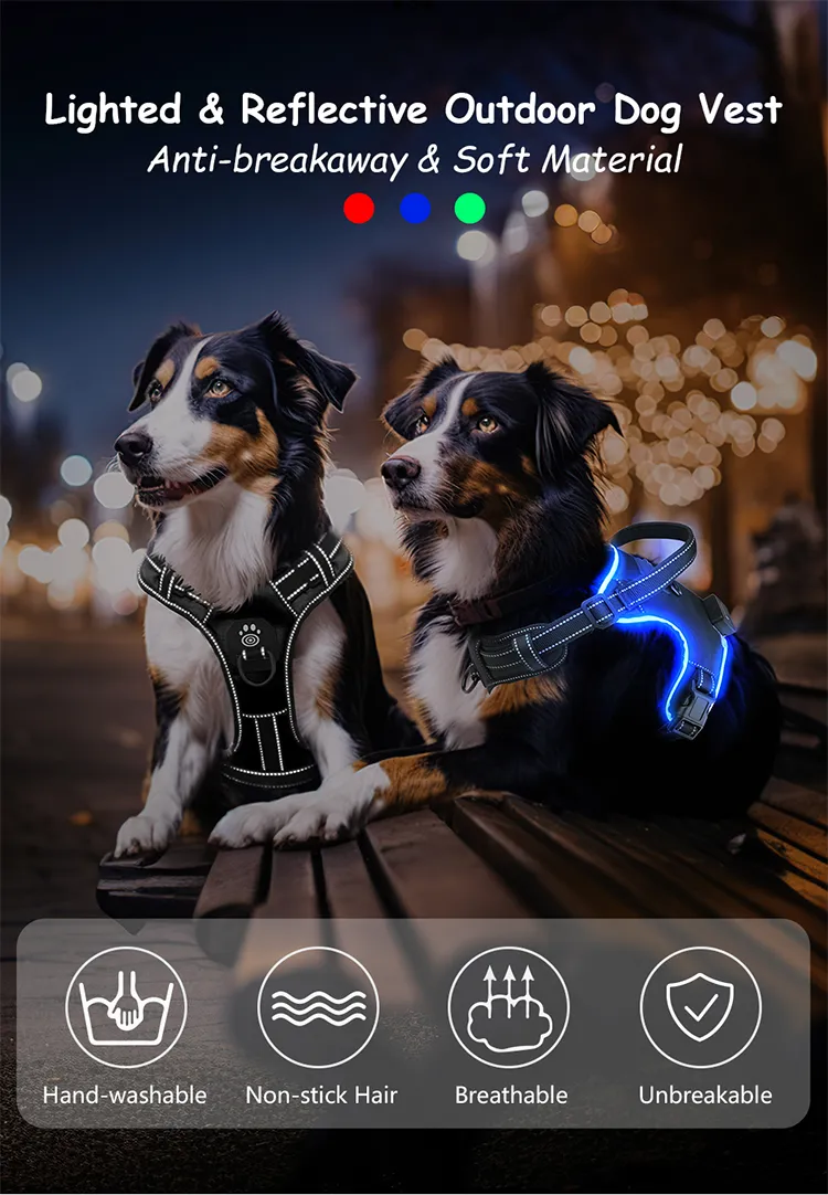 LED Dog Harness Detail 1