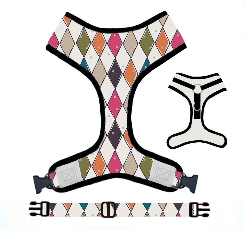 Wholesale Custom Soft Neck Adjustable Pet Dog Harness and Leash Personalized Print Polyester All Seasons Eco-Friendly Bowknot Pet Supplies