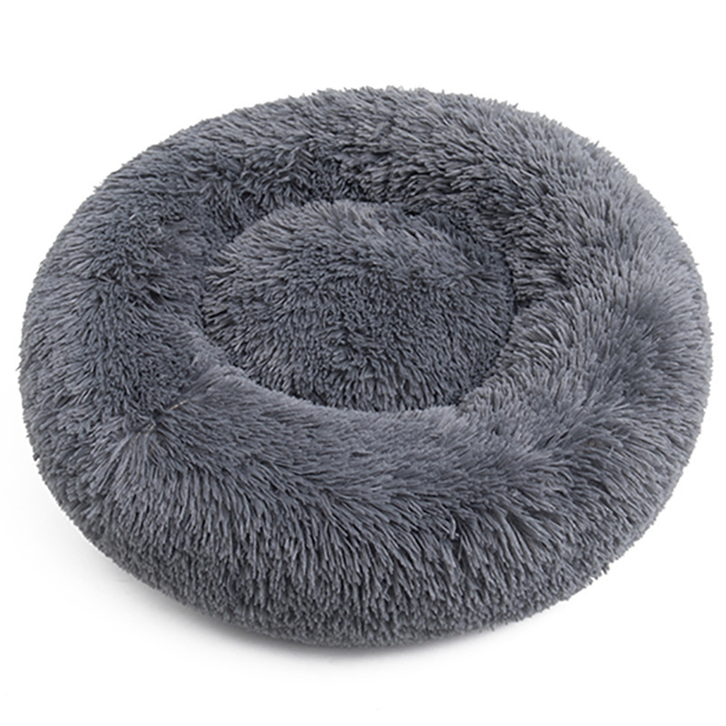 Cat Beds for Indoor Fluffy Round Non-Slip Calming Soft Plush Pet Bed