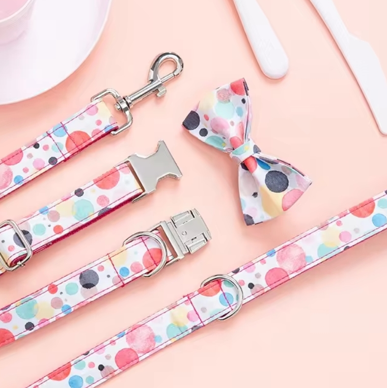 Ajustable Puppy Collar Floral Pattern Stylish and Charming Pet Accessory