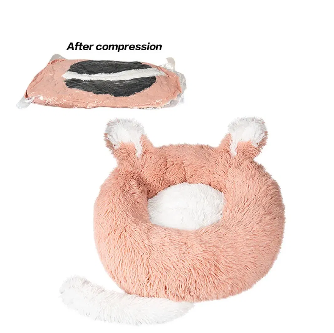 Hot Sale Cute Rabbit Ears Pet Nest Soft Plush Donut Dog Cat Bed Pet Sofa Bed