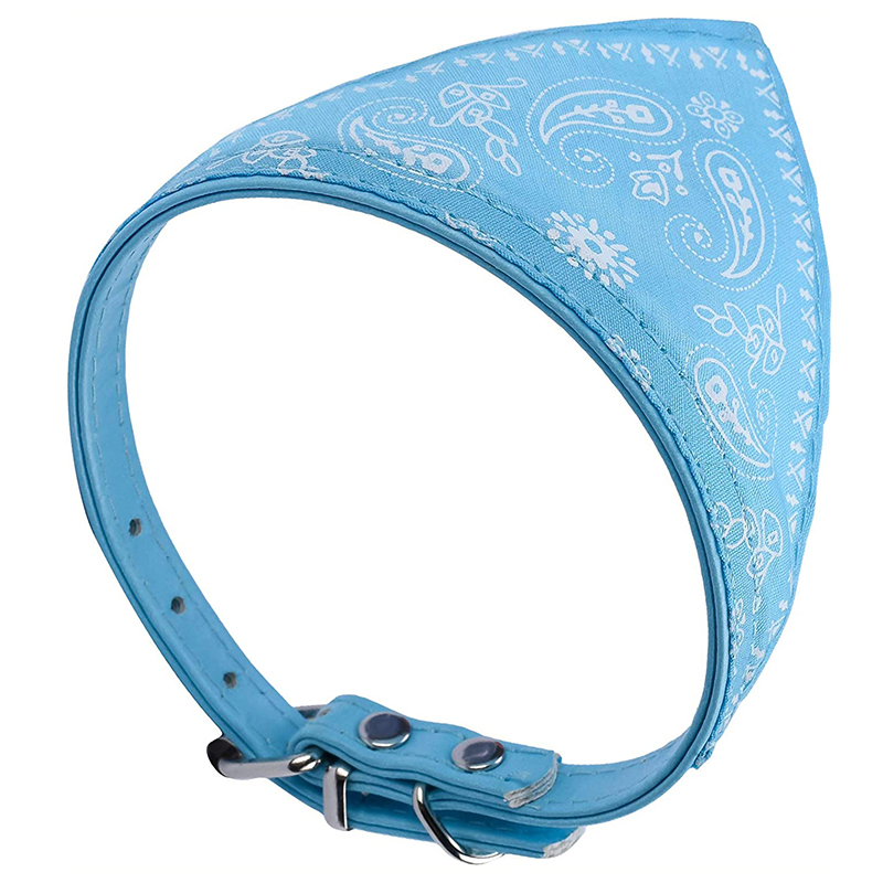 Custom Logo Fashionable Adjustable Leather Dog Bandana Collar Fabric with Pet Triangle Bibs for Cat Dog