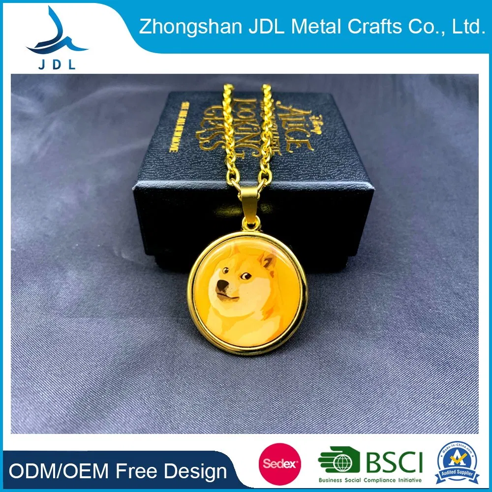 Manufacture Customized Amazon Hot Sell New Luxury Designer Louis French Pitbull Bulldog Accessory Key Chain Dogecoin Doge Coin Pendant