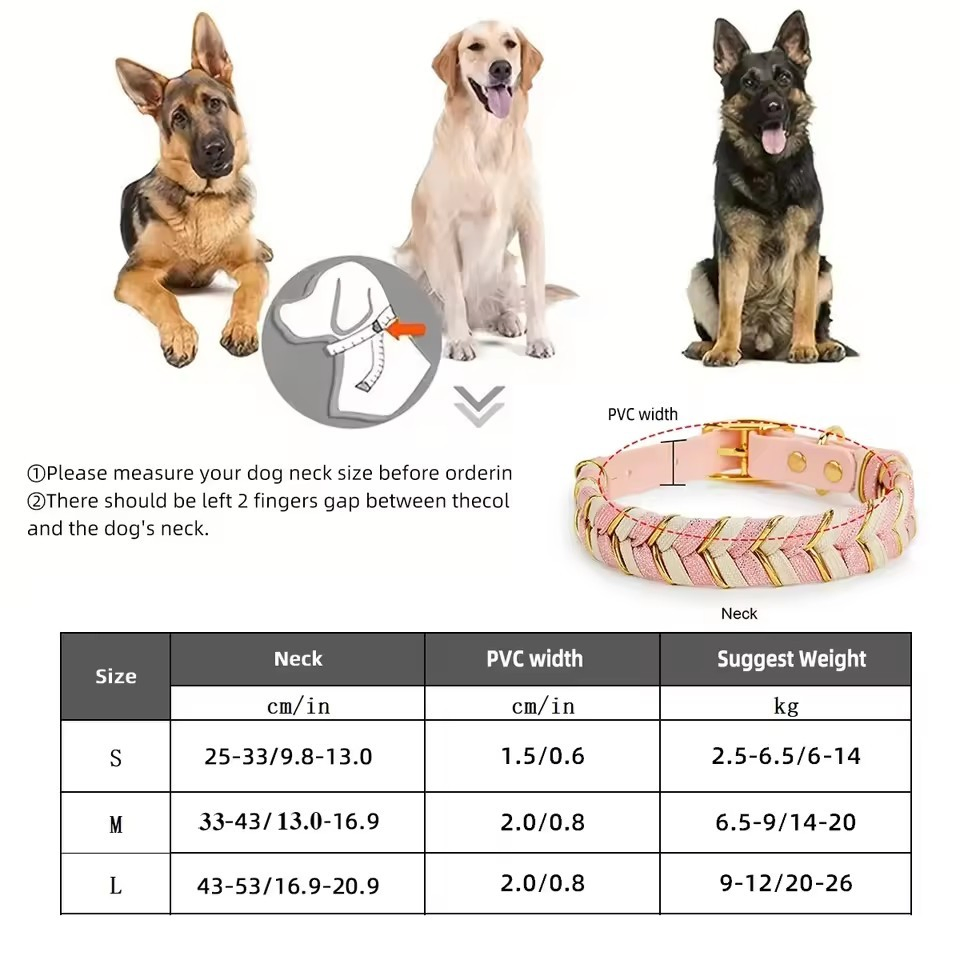 Premium Designer Durable Custom Logo Luxury Adjustable PVC Waterproof Pet Cat Dog Collar Charms Paracord Dog Collar