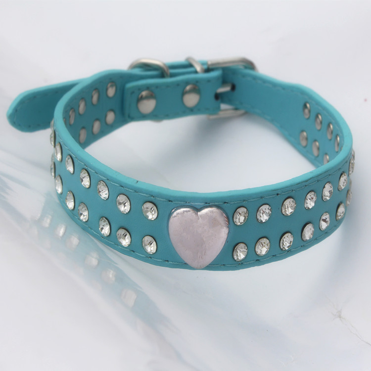 Fancy Heart Alloy Decoration Large Rhinestones OPP Bag Pet Collar