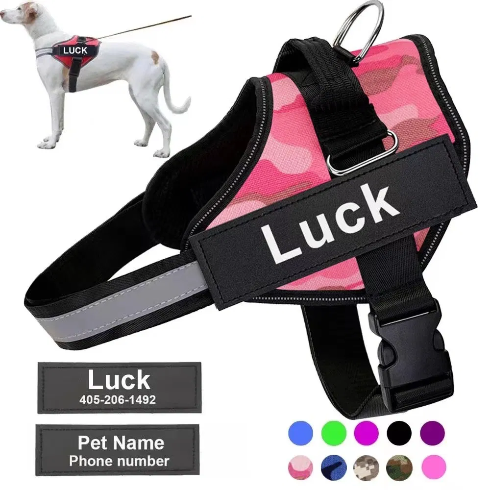 Personalized French Bulldog Harness Adjustable Pet Vest Reflective Breathable Outdoor Dog Walking Supplies Small and Large Dogs