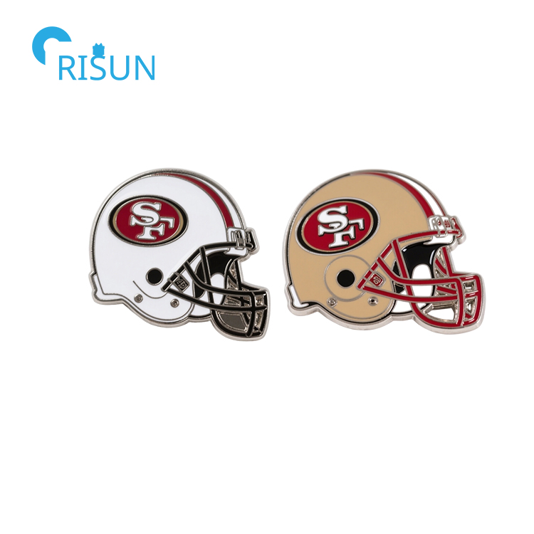 Rugby Football NFL Sf San Francisco 49ers Cap Hat Tie Tack Pin Earring Necklace Cufflink Tie Clip Bar Refrigerator Magnet Keychain Keying Badge Enamel Lapel Pin