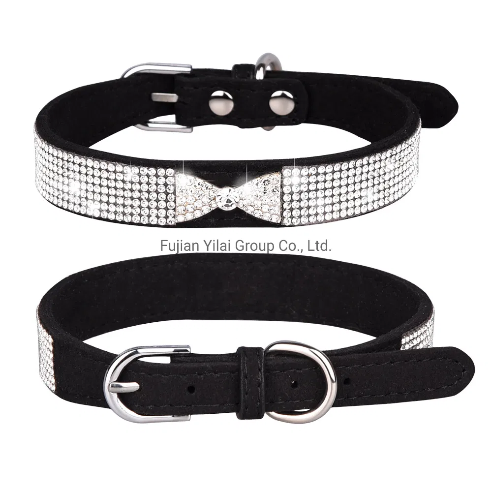Bright Rhinestone Diamond Dog Collar Bling Jewels Bow Crown Pet Cat Collars Jeweled Pet Accessories Supplies