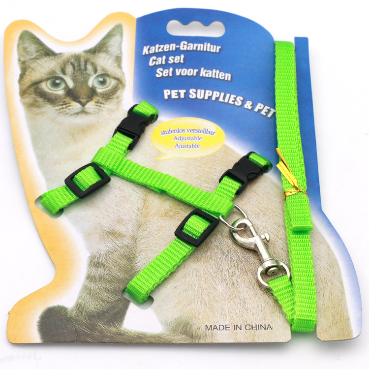 Cat Collar Harness Leash Adjustable Nylon Pet Traction Cat Kitten Dog Halter Collar Gato Cats Products Pet Harness Belt