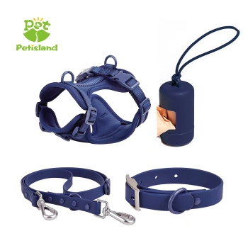 Petisalnd New Products Wholesale Pet Supply 4 In1 PVC Adjustable Dog Harness with Leash and Collar Set