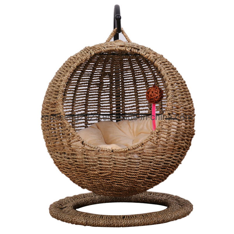Eco Friendly Comfortable House Modern Furniture Raised Hanging Rattan Cat Pet Beds