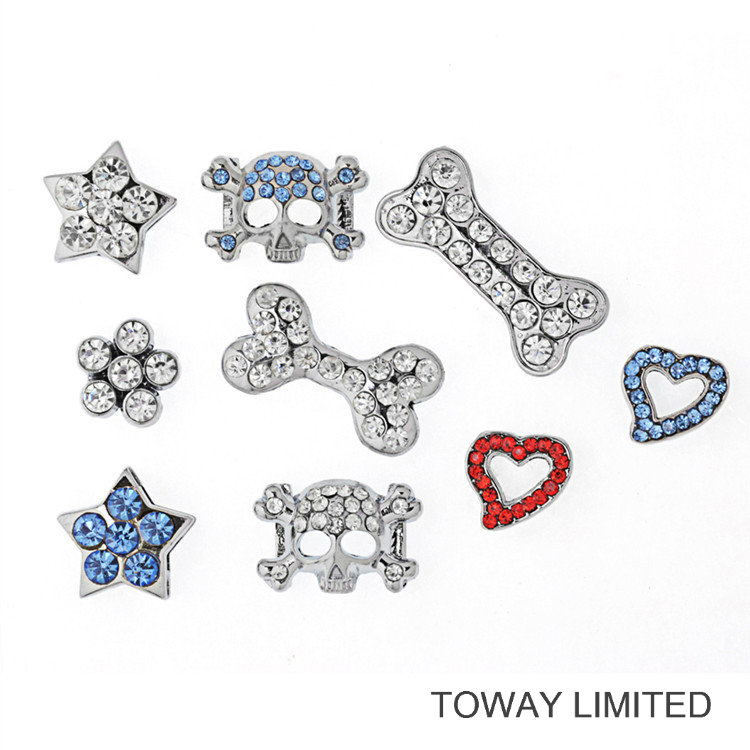 Crystal Letters for PU Lead Pet Collars Slider Accessories