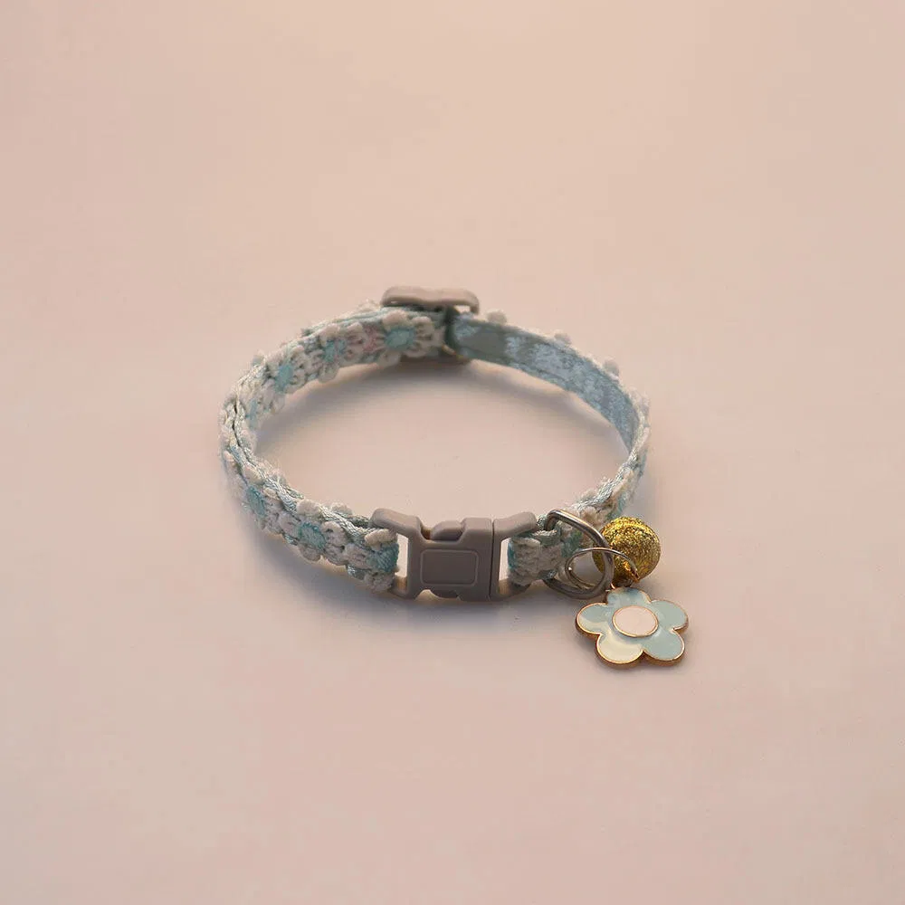 Flower and Bell Decoration Pet Collar for Kitten Puppy