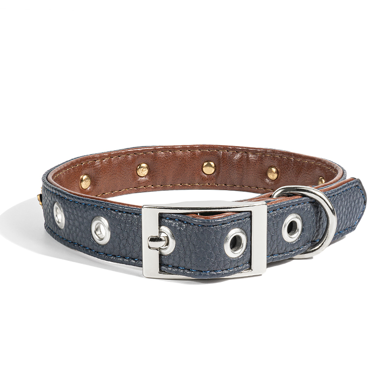 Leather Nylon Webbing Charms Dog Collar