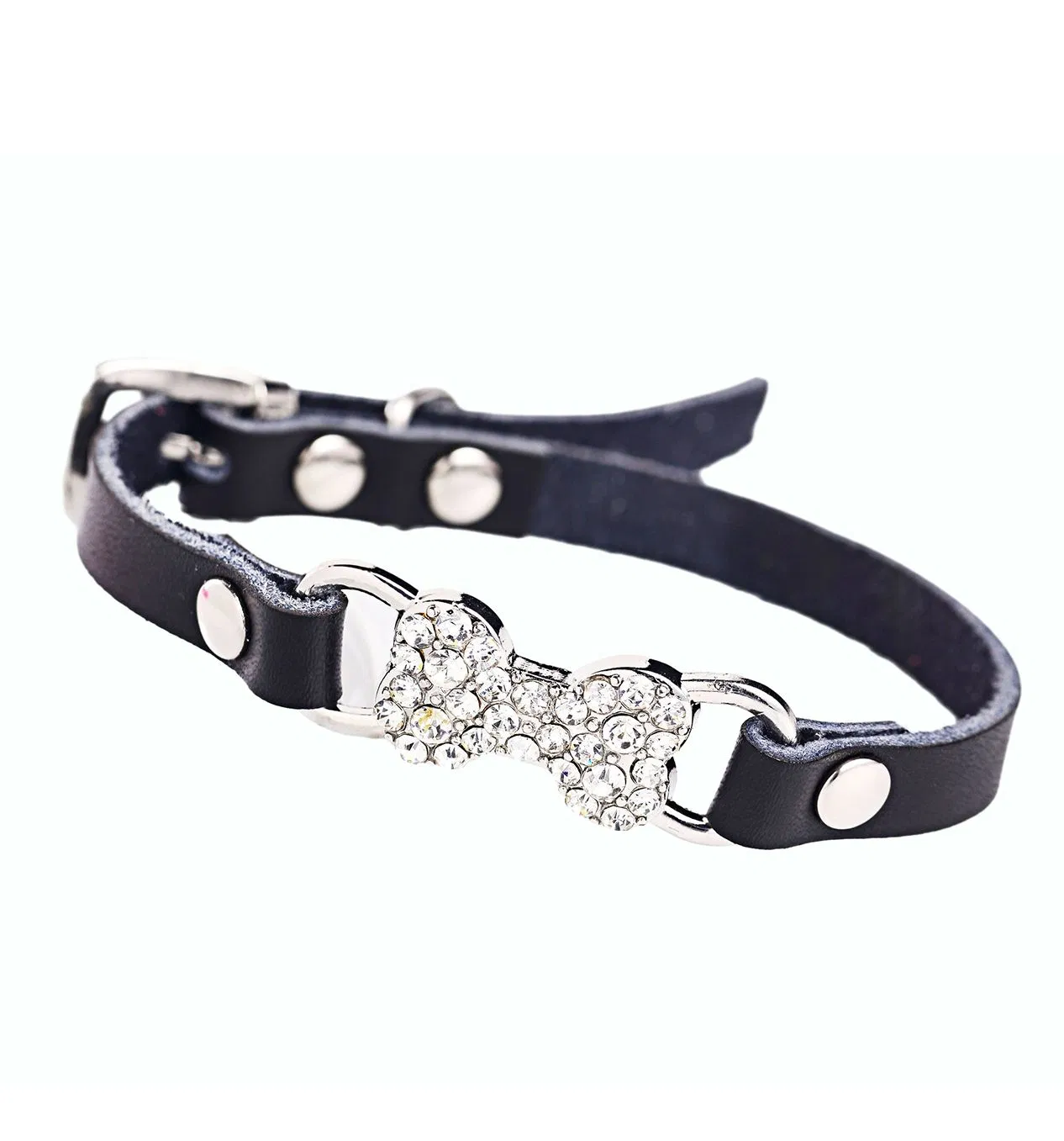 Rhinestone Dog Collar, Bling Rhinestone PU Leather Crystal Diamond Pet Dog Collar