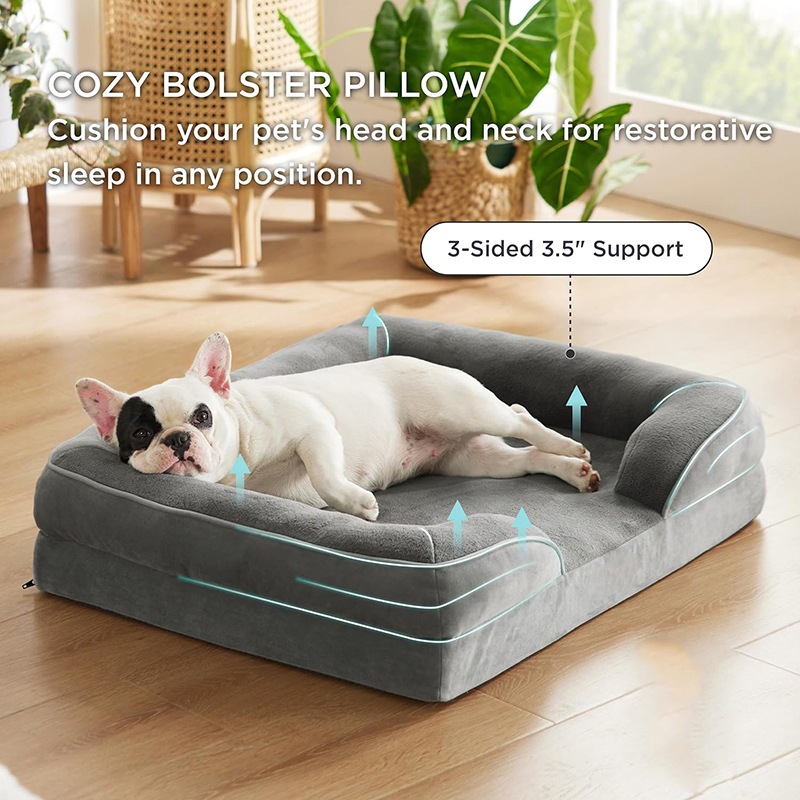 Dog Sofa Four Season Square Pet Warmer Bed with Breathable Design