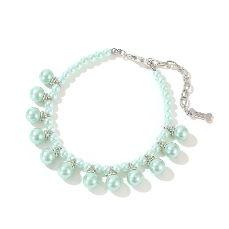 Dogs Pearls Pet Cat Necklace Collar with Lobster Clasp Elegant Pearl Necklace