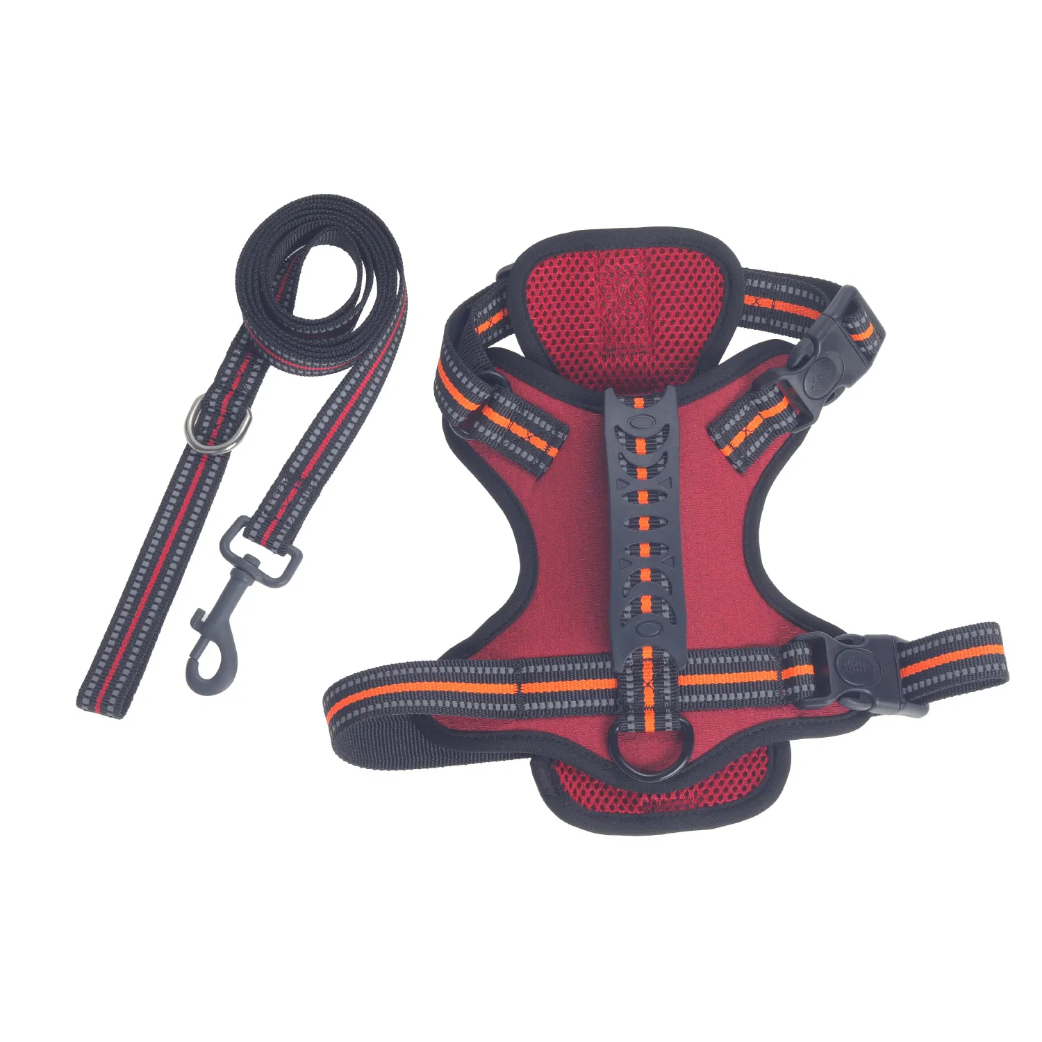 Red Orange Black Dog Harness Reflective Pet Oxford Vest Adjustable Soft Mesh No Pull Dog Harness for Big Large Dogs