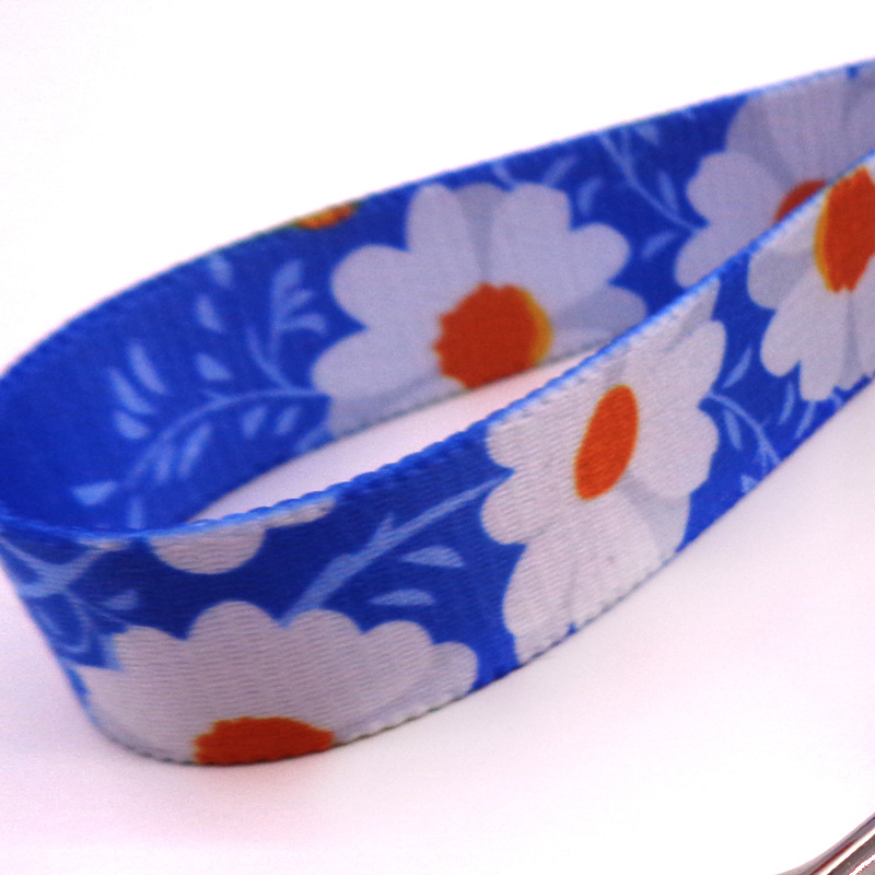 Floral Heat Transfer Pet Dog Running Leash and Collar