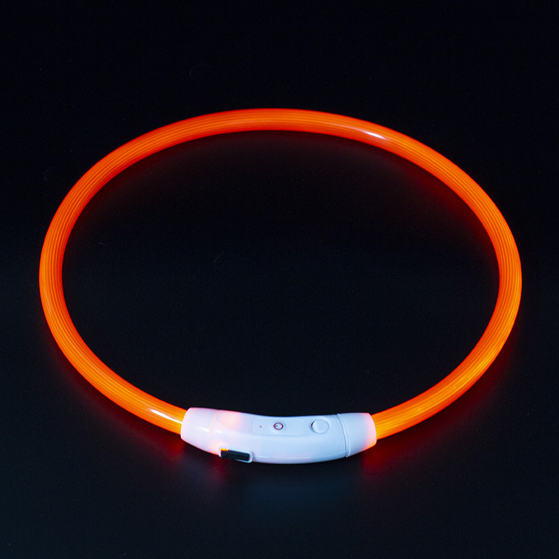 LED Luminous Collar PVC Collar USB Charging Dog Glow-in-The-Dark Ring